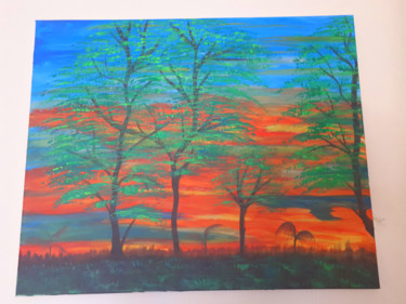 Tableau d arbres dans une nature en couleurs